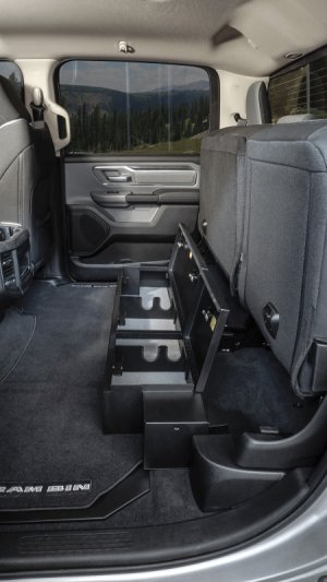 Ram 1500 Underseat Lockbox - Rear - Tuffy Products - Standard Key - Black - `19-`24